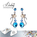 Gato de destino joyas cristales de Swarovski pendientes pendientes